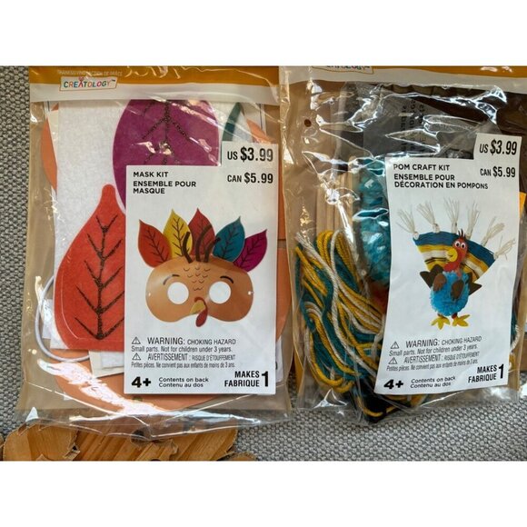 Thanksgiving Craft Kits Bundle For Kids Coloring Wooden Leaves Mask Stickers - Picture 14 of 14